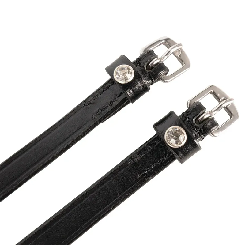 Hy Equestrian Childrens Diamante Stud Spur Straps - Black-1
