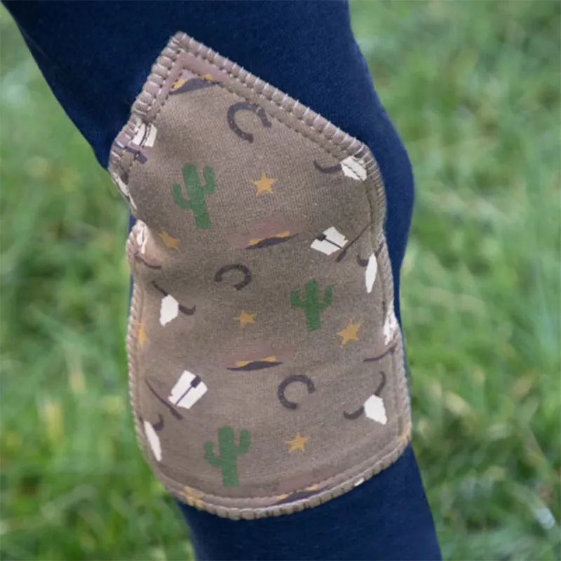 Hy Equestrian Cowboy Tots Junior Jodhpurs - Navy/Beige-2