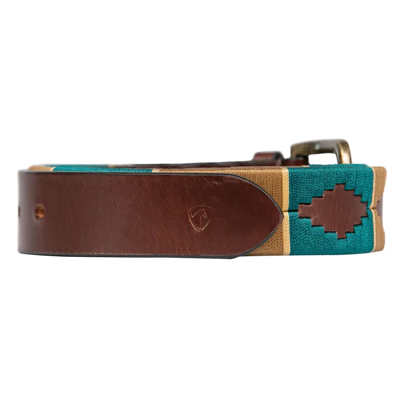 Hy Equestrian Polo Belt - Brown/Teal/Mocha/Beige-1