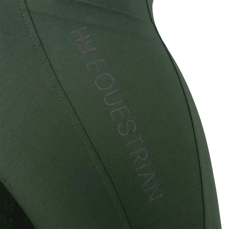 Hy Equestrian Melton Full Grip Womens Riding Tights - Forest Green-3