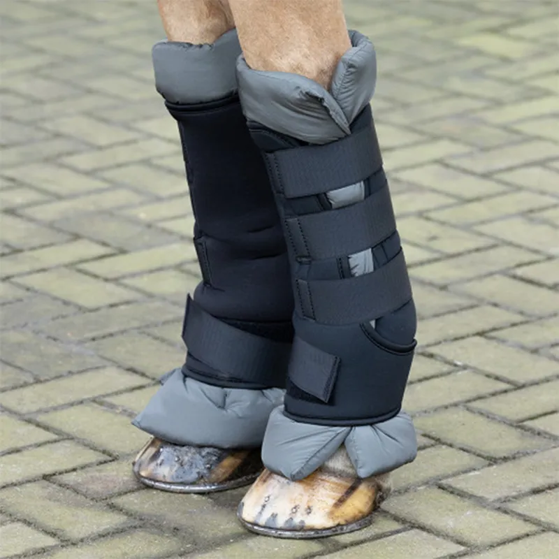 Hy Equestrian Stable Protection Boots - Black/Grey-3