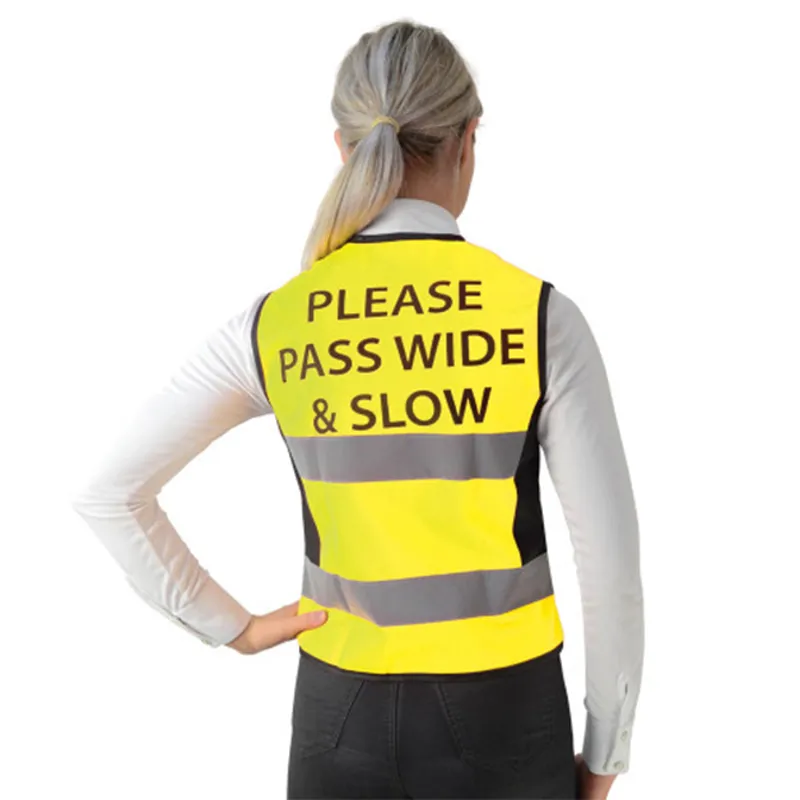 HyVIZ Fluorescent Waistcoat Please Pass Wide and Slow - Yellow-1