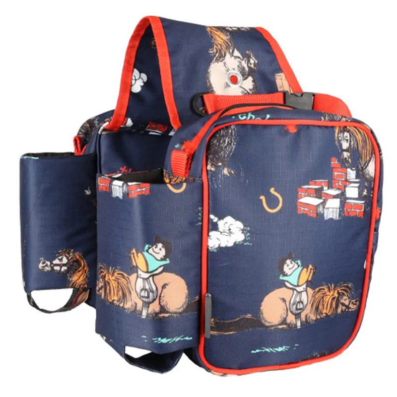 Hy Thelwell Practice Makes Perfect Saddle Pannier - Navy/Red