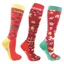 Hy Equestrian Christmas Tall Riding Socks 3 Pack - Cross Stitch