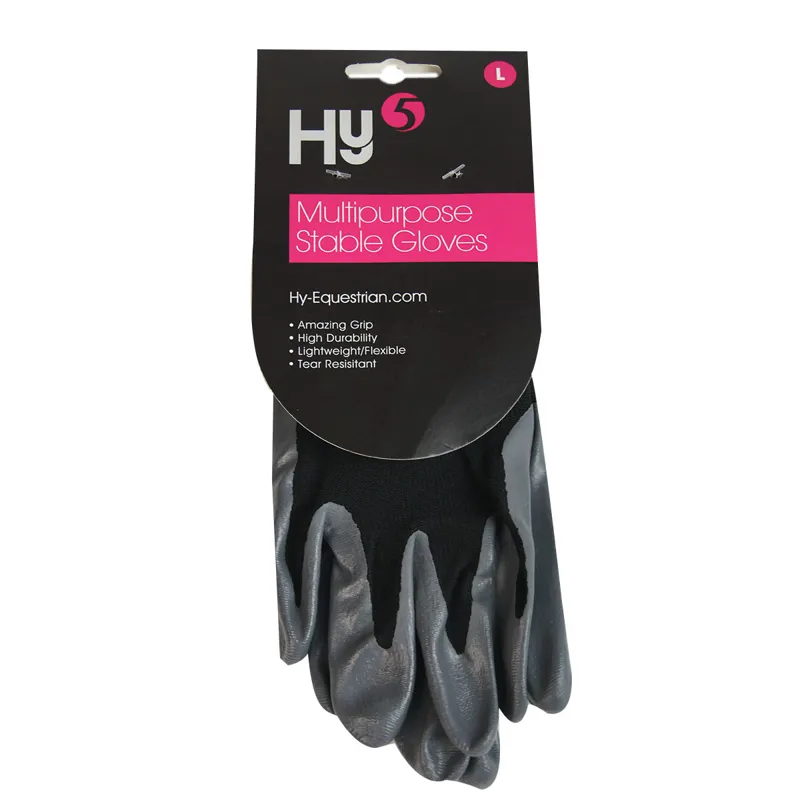 Hy Equestrian Multipurpose Stable Yard Gloves - Black