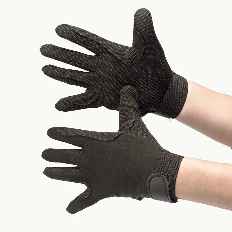 Hy Equestrian Cotton Pimple Palm Gloves - Black