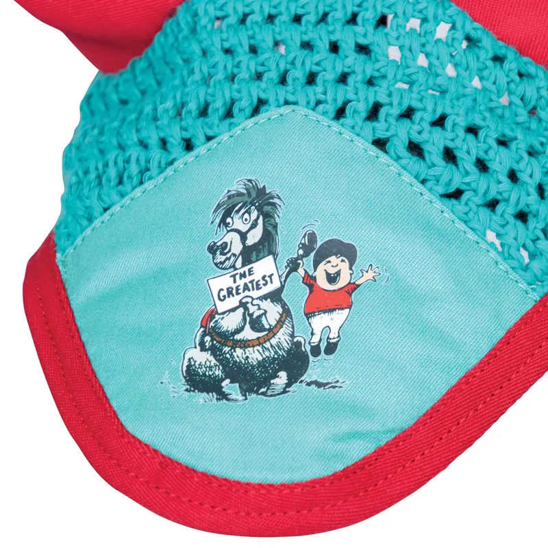Hy Equestrian Thelwell Collection Fly Veil - The Greatest/Turquoise-1