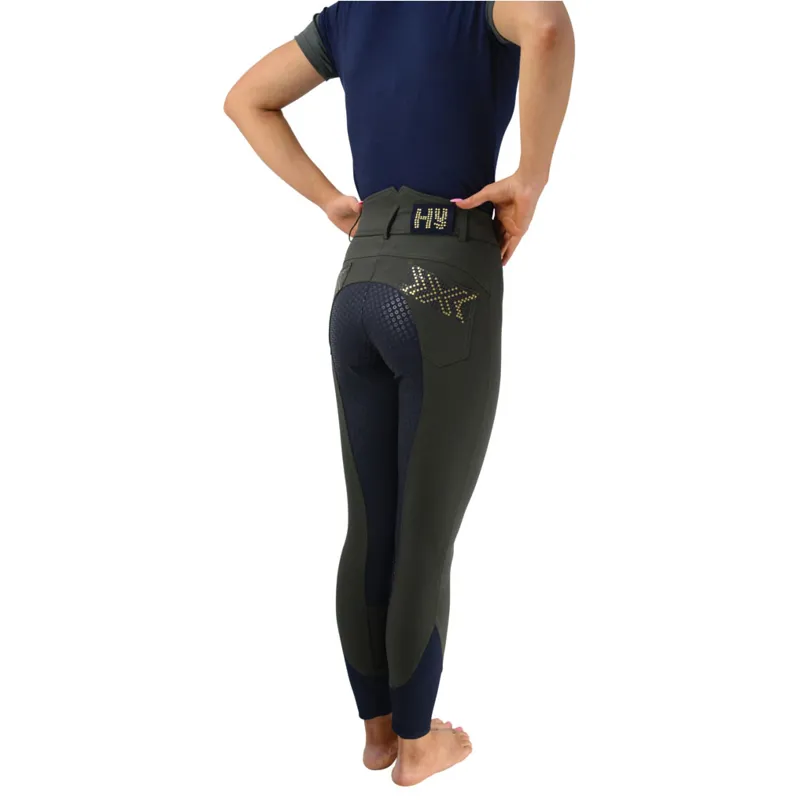 HyFASHION Edinburgh Full Grip Ladies Breeches - Olive/Midnight - 24in-1