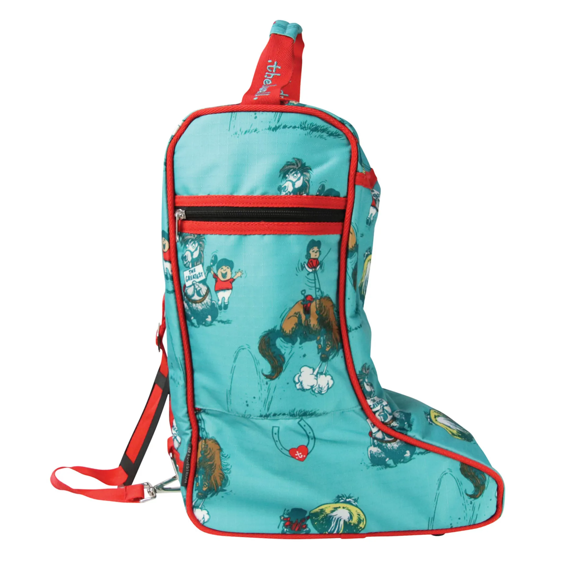 Hy Equestrian Thelwell Jodhpur Boot Bag Greatest/Turquoise/Red