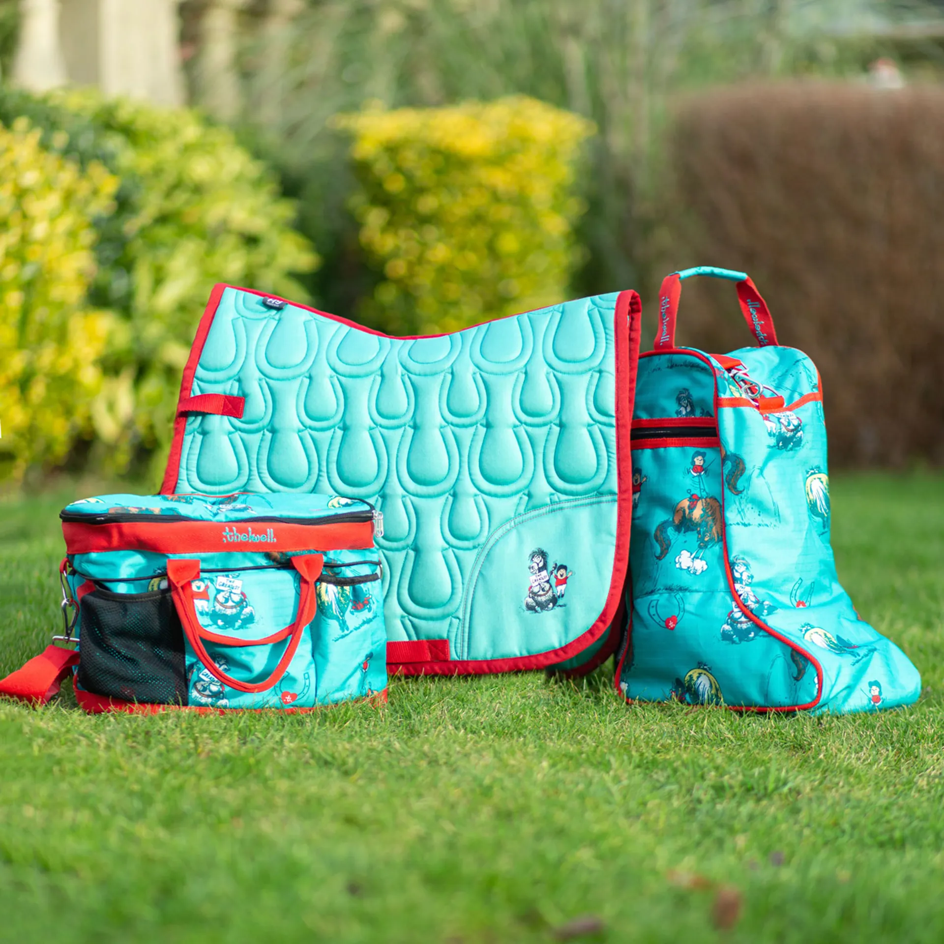 Hy Equestrian Thelwell Jodhpur Boot Bag Greatest/Turquoise/Red