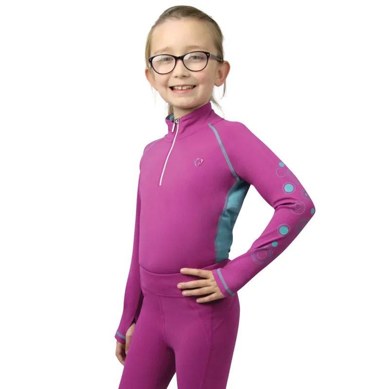 Hy Equestrian DynaMizs Ecliptic Junior Base Layer - Plum/Teal