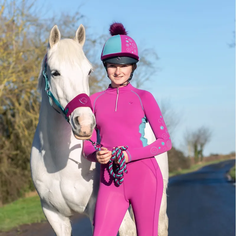 Hy Equestrian DynaMizs Ecliptic Junior Base Layer - Plum/Teal-2