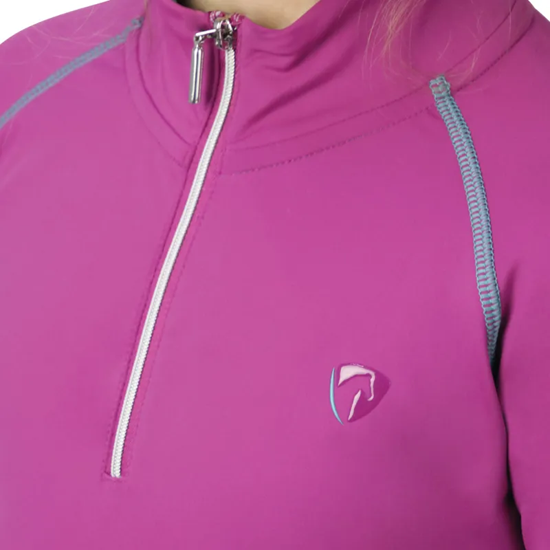 Hy Equestrian DynaMizs Ecliptic Junior Base Layer - Plum/Teal-4