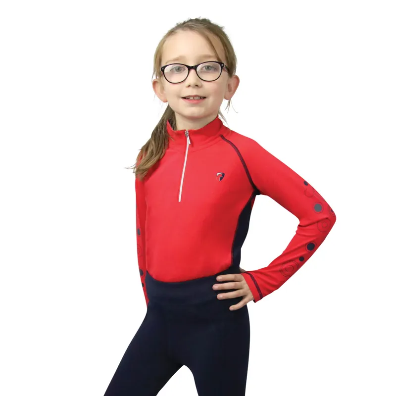 Hy Equestrian DynaMizs Ecliptic Junior Base Layer - Red/Navy