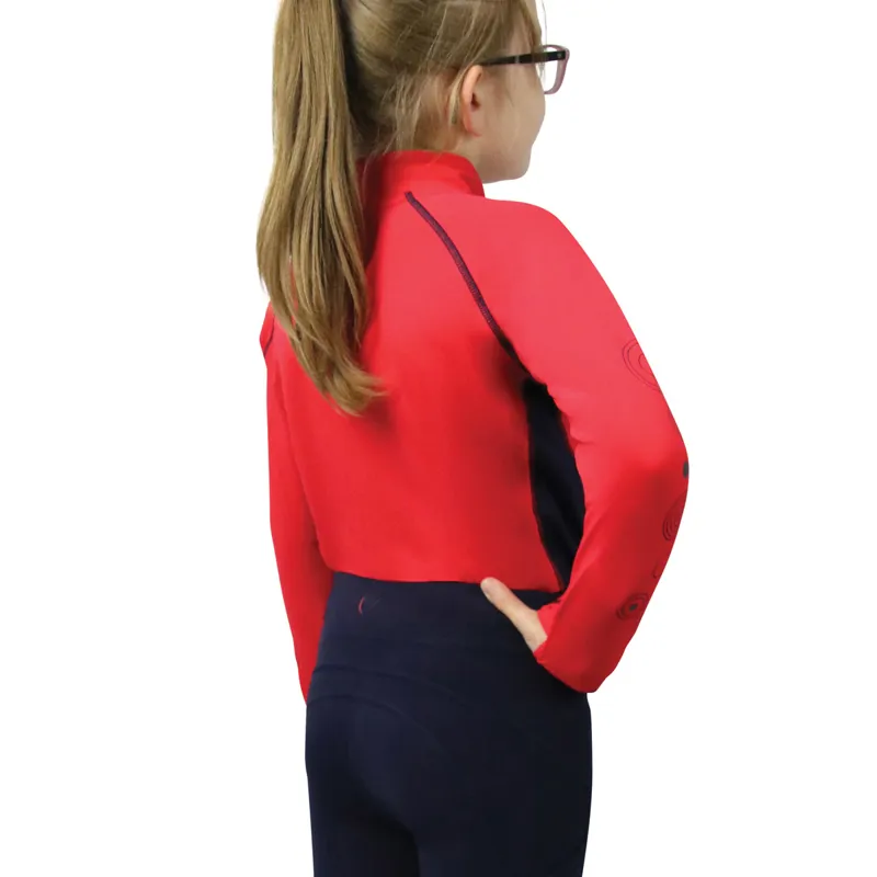 Hy Equestrian DynaMizs Ecliptic Junior Base Layer - Red/Navy-1