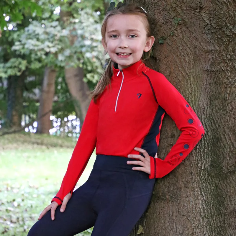 Hy Equestrian DynaMizs Ecliptic Junior Base Layer - Red/Navy-3