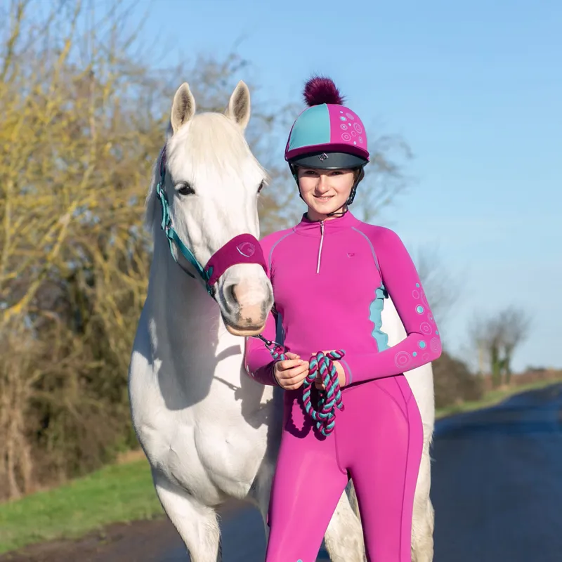 Hy Equestrian DynaMizs Ecliptic Hat Cover - Plum/Teal-1