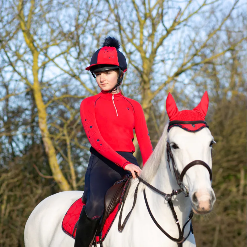 Hy Equestrian DynaMizs Ecliptic Junior Base Layer - Red/Navy-2
