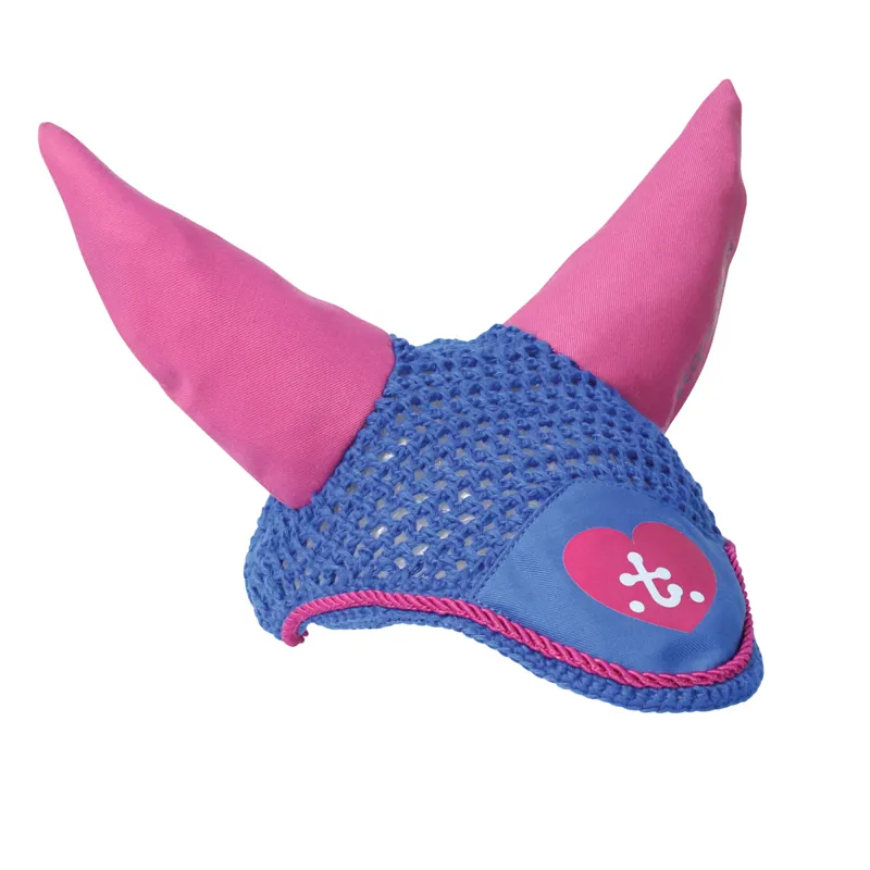 Hy Equestrian Thelwell Collection Fly Veil - Thelwell Race/Cobalt Blue/Magenta