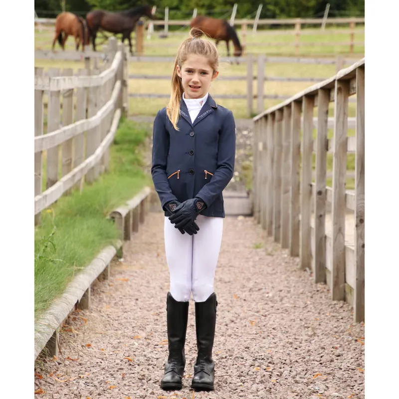 Hy Equestrian Cadiz Junior Riding Gloves - Navy-3
