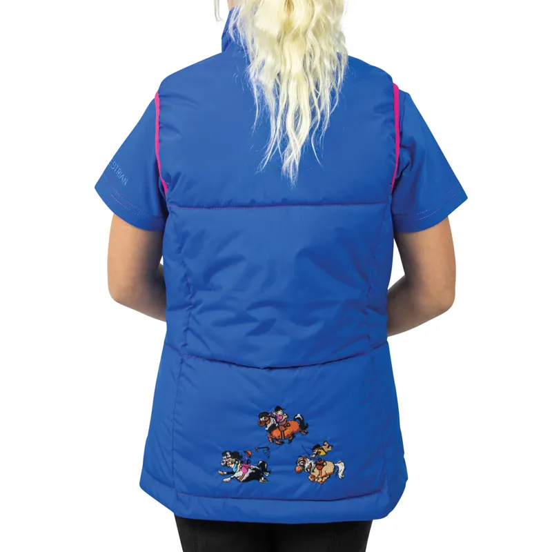 Hy Equestrian Junior Thelwell Collection Padded Race Gilet - Blue-1
