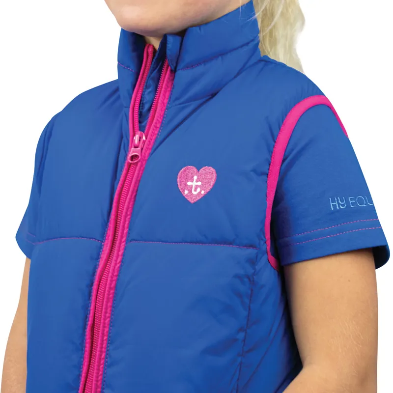 Hy Equestrian Junior Thelwell Collection Padded Race Gilet - Blue-2