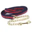 Hy Soft Webbing Lead Rein With Chain - Navy/Red