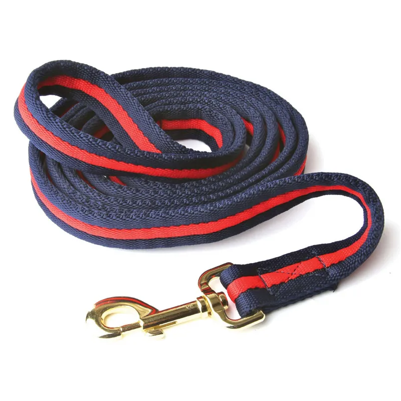 Hy Soft Webbing Lead Rein - Navy/Red