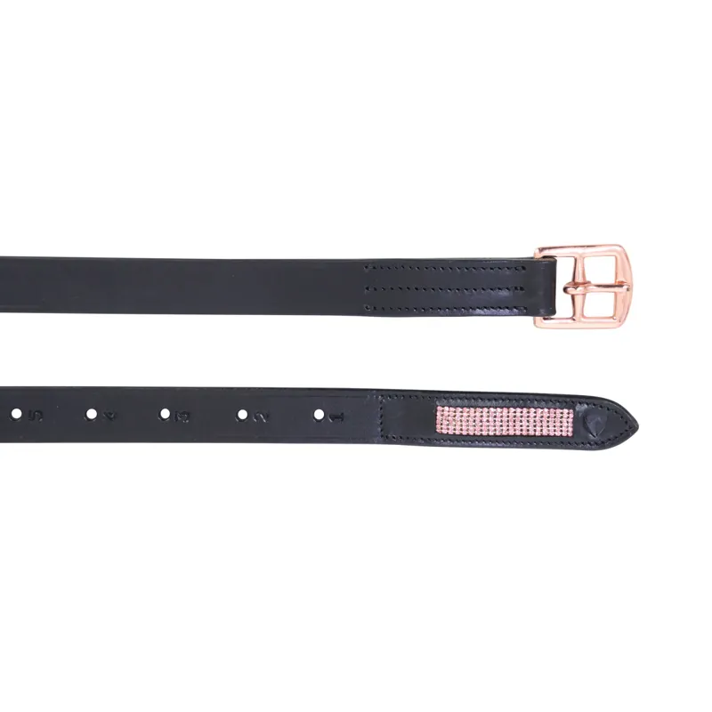 Hy Equestrian Rosciano Stirrup Leathers - Black/Rose Gold
