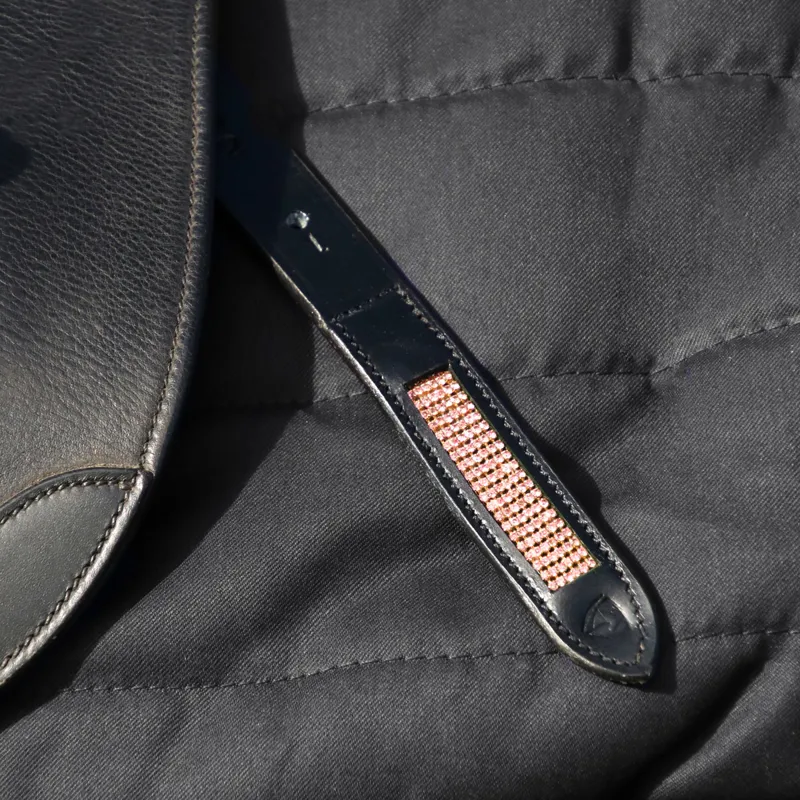 Hy Equestrian Rosciano Stirrup Leathers - Black/Rose Gold-1