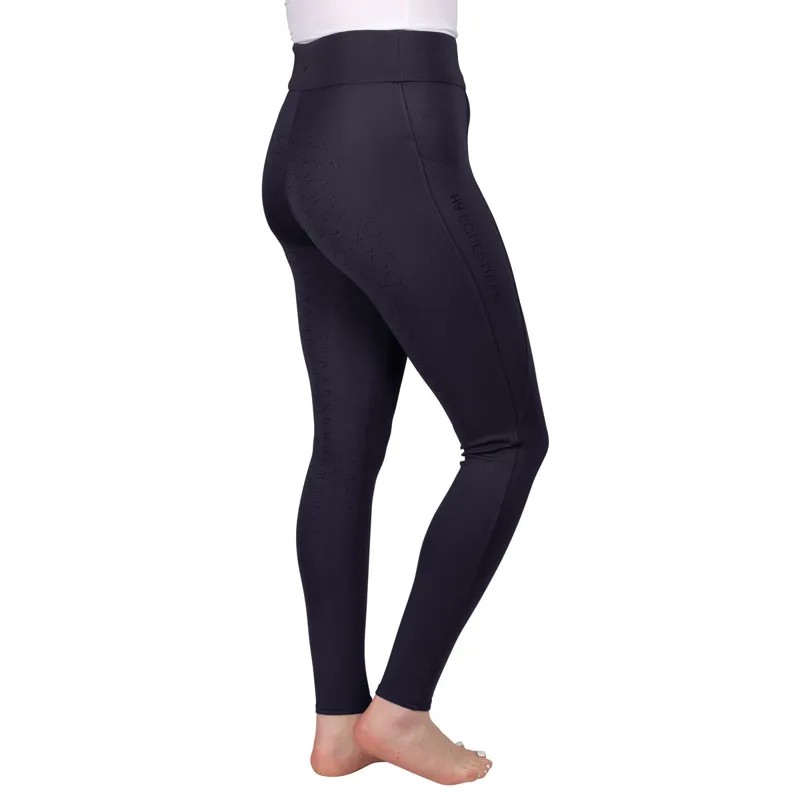 Hy Equestrian Melton Flex Full Grip Ladies Riding Tights - Dark Navy