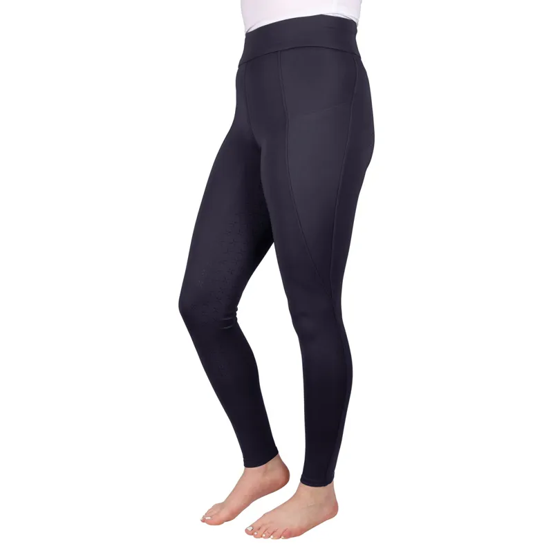 Hy Equestrian Melton Flex Full Grip Ladies Riding Tights - Dark Navy-1
