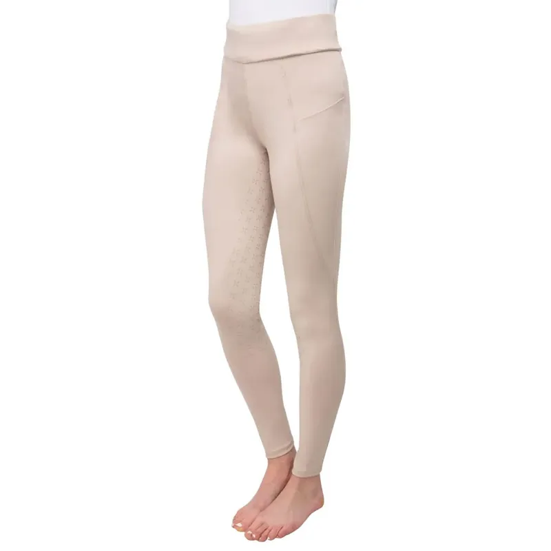 Hy Equestrian Melton Full Grip Junior Riding Tights - Beige