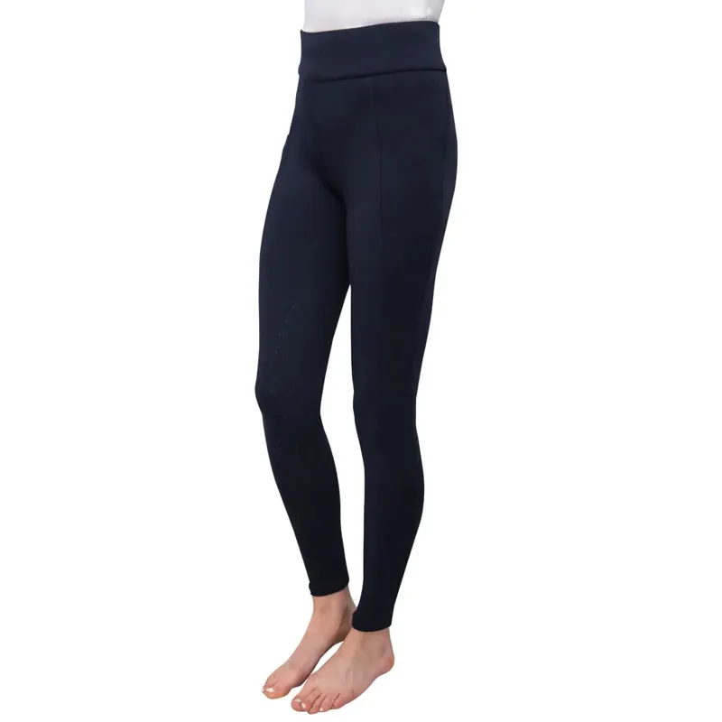 Hy Equestrian Melton Full Grip Junior Riding Tights - Navy