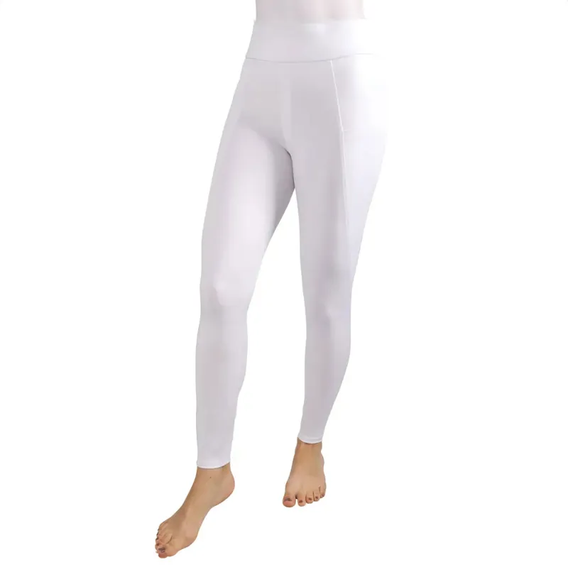 Hy Equestrian Melton Full Grip Junior Riding Tights - White