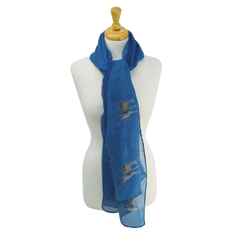 HyFASHION Printed Scarf - Stag/Ocean Blue