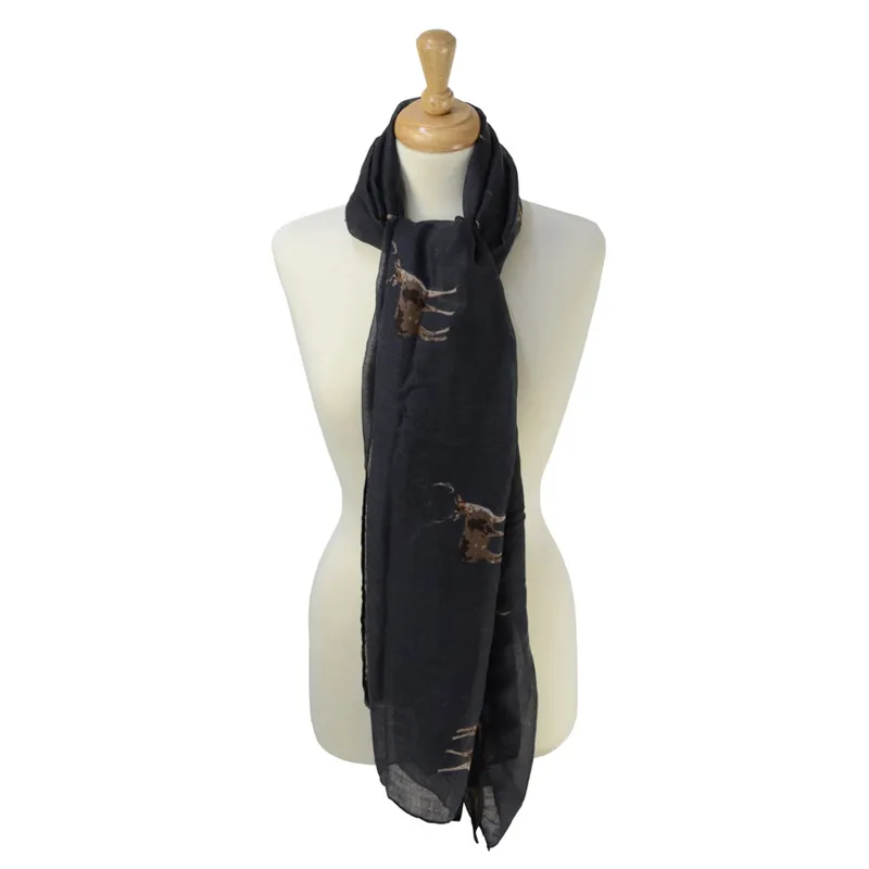 HyFASHION Printed Scarf - Stag/Quicksilver Grey