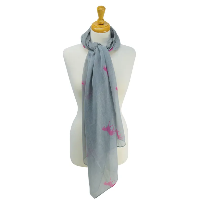 HyFASHION Printed Scarf - Unicorn/Grey/Pink
