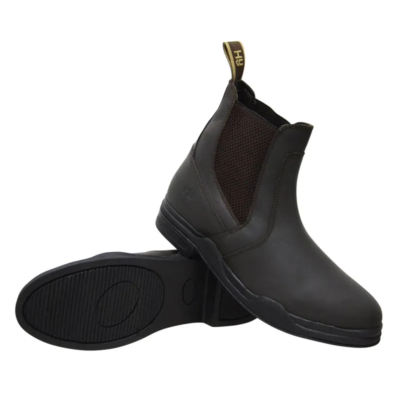 Hy Equestrian Wax Leather Adults Jodhpur Boots - Brown
