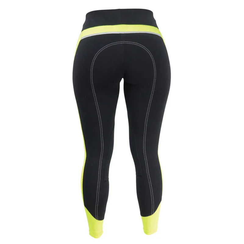 HyVIZ Reflector Knee Patch Ladies Breeches - Yellow/Black-2