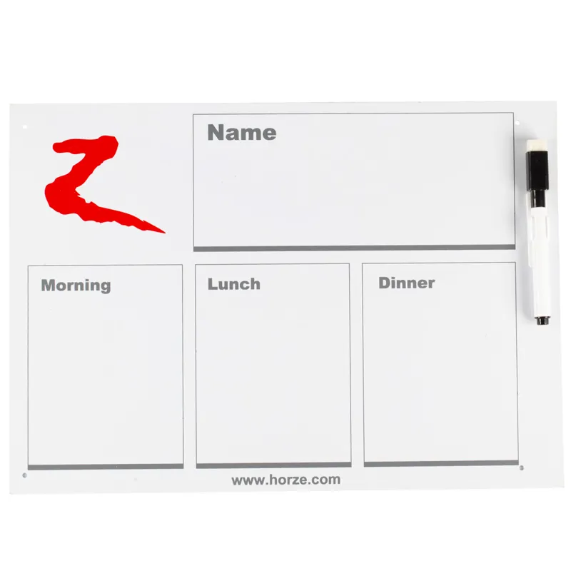 Horze Feeding Schedule Whiteboard
