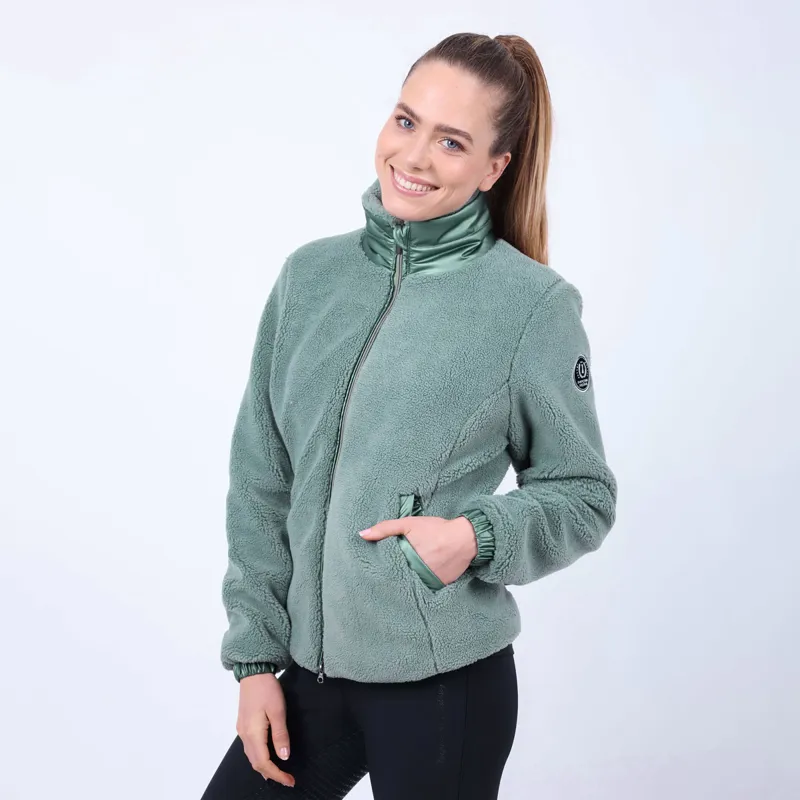Imperial Riding Galaxy Sherpa Ladies Fleece Jacket - Sage Green-2