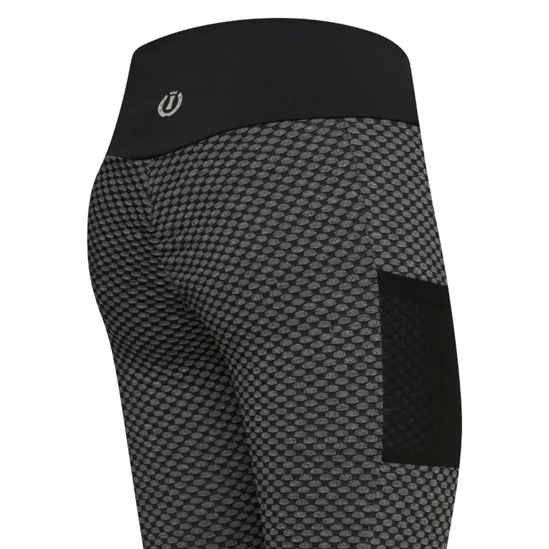 Imperial Riding Diamond Bubble Knee Grip Ladies Riding Tights - Black-1