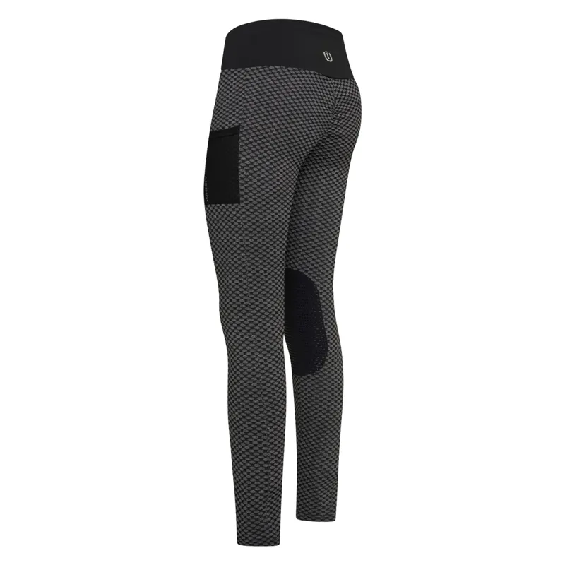 Imperial Riding Diamond Bubble Knee Grip Ladies Riding Tights - Black-2