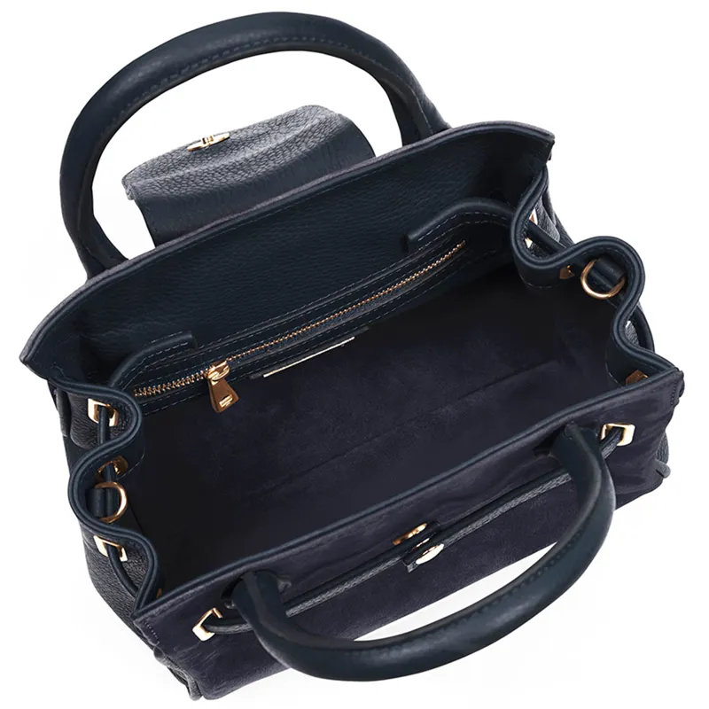 Fairfax and Favor Mini Windsor Handbag - Navy Suede-1