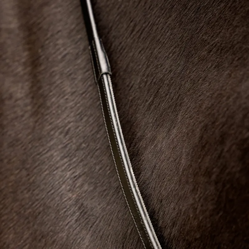 LeMieux Rubber Half Lined Reins - Black/Silver-1