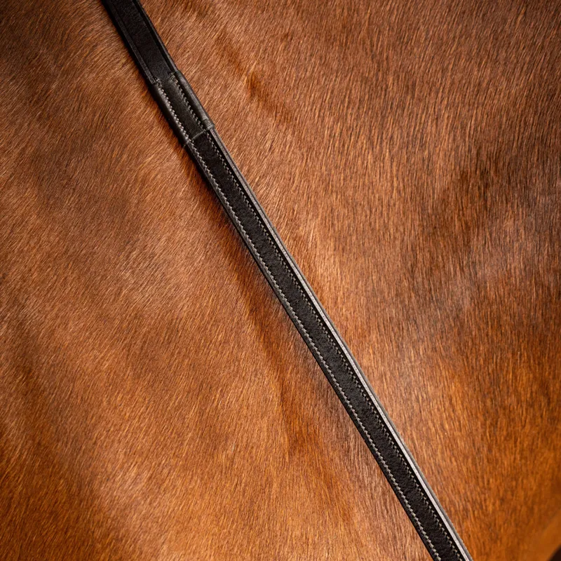 LeMieux Rubber Half Lined Reins - Brown/Silver-1