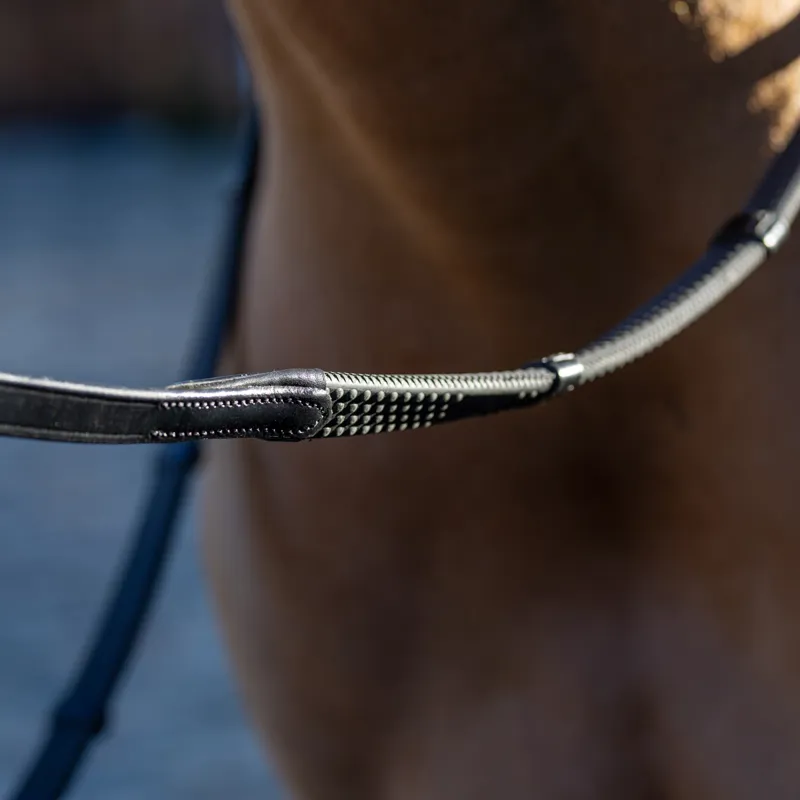 LeMieux Soft Rubber Reins with Stoppers - Black/Silver-2