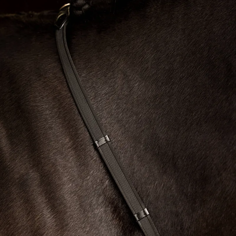 LeMieux Rubber Grip Continental Reins - Brown/Brass-1