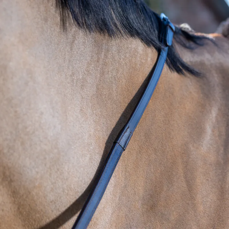 LeMieux Rubber Grip Continental Reins - Brown/Silver-1